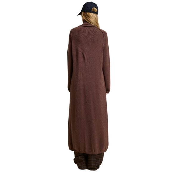 Mimosa Brown Turtleneck Split Front Midi Sweater MD4063_C2 - Picture 4 of 5